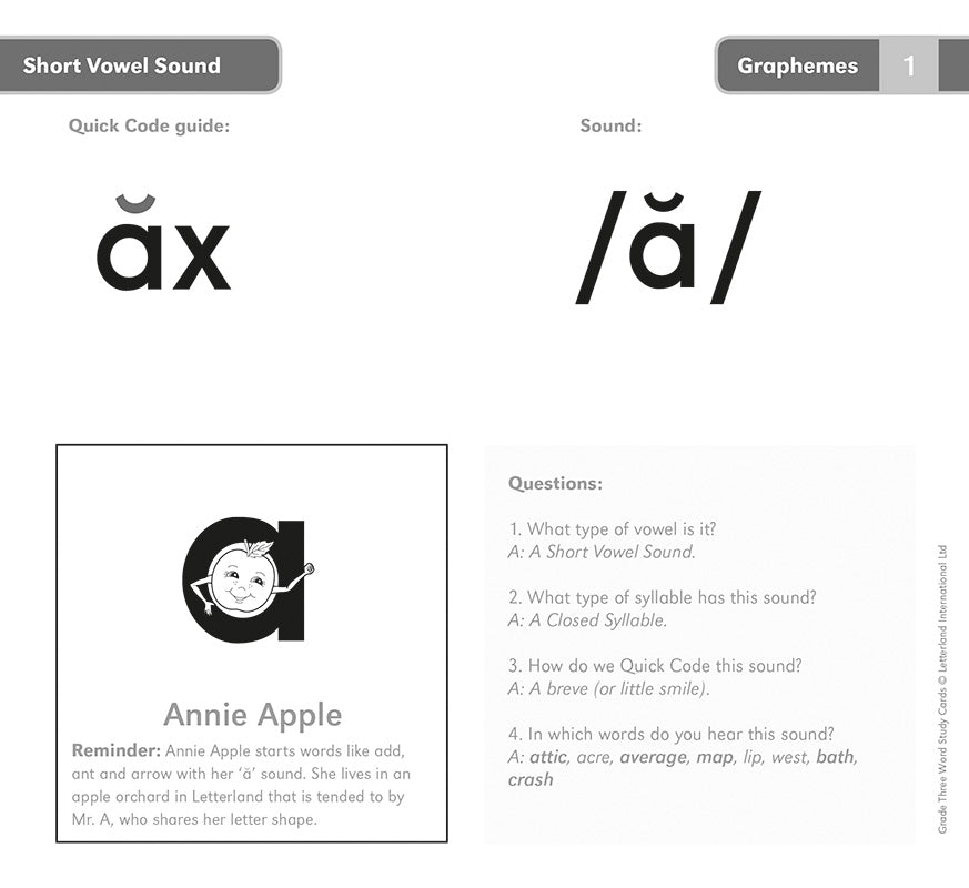 Grade Three Word Study Cards [Classic]